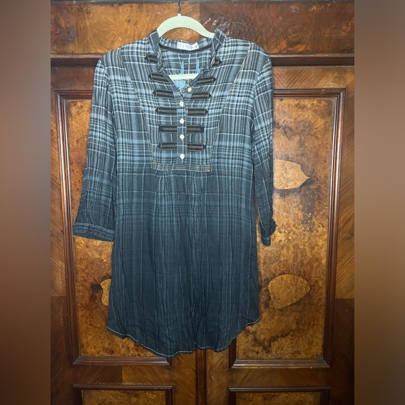 NWT Johnny Was 3J Workshop- Marissa Military Tunic in Shadow Plaid. Size S - Picture 1 of 7